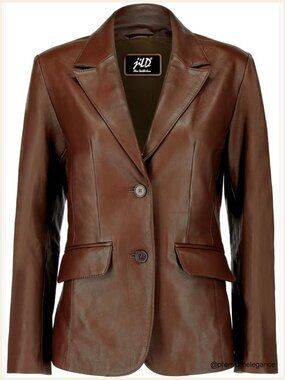 Lambskin Leather Blazer Classic Suit Jacket Coat